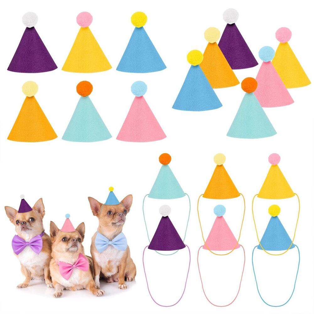 4685 24 Pack Mini Party Hat for Stuffed Animal Birthday Colorful DIY Felt